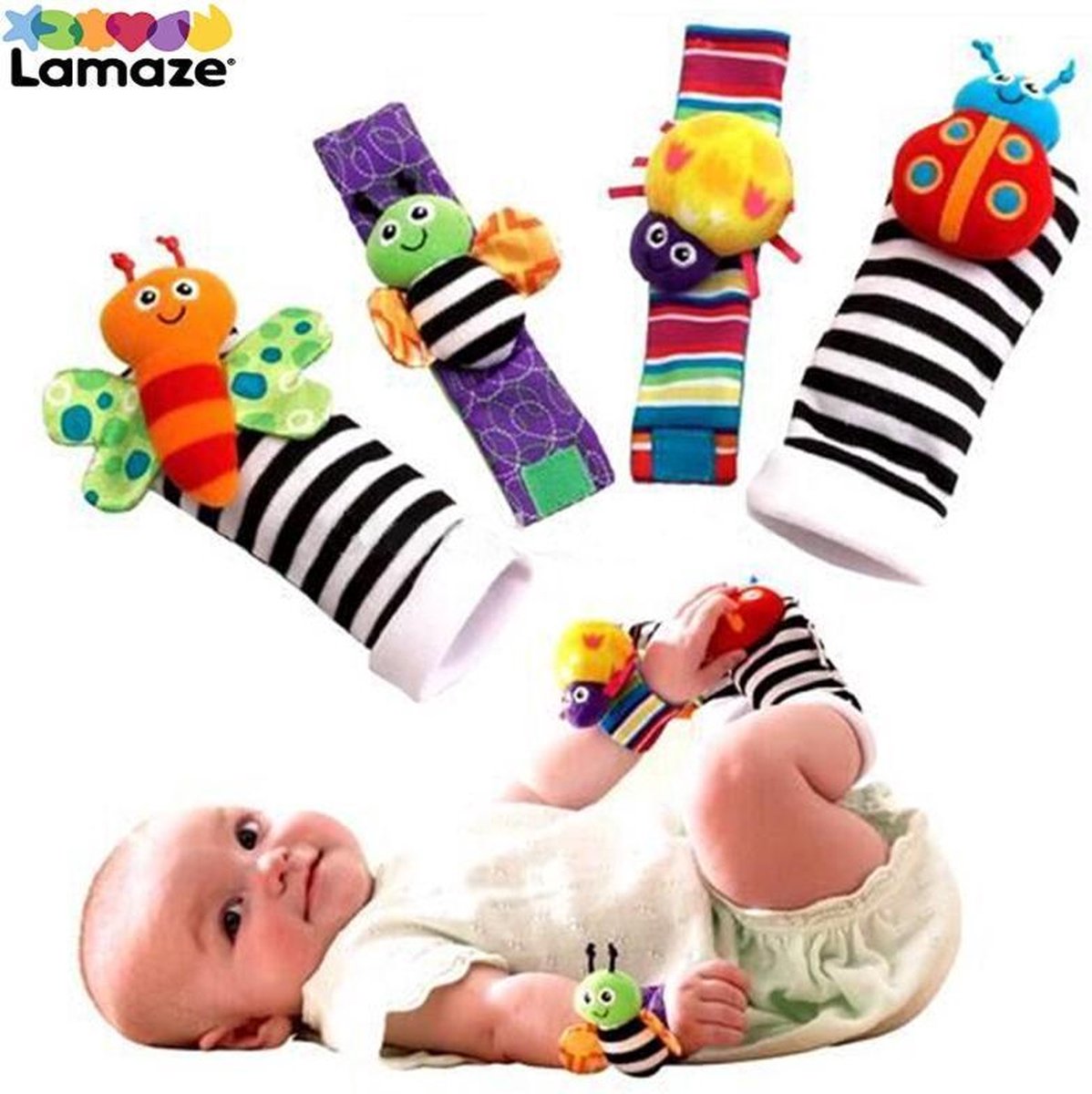 Lamaze Baby Rammelaar Sokjes en Armbandjes - 0 tot 24 Maanden - Cadeau -  Zacht en... | bol.com
