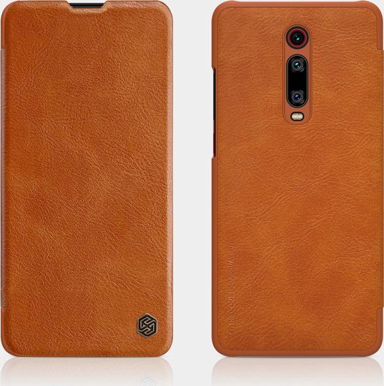 Étui en cuir Nillkin Qin pro Xiaomi Mi 9T Marron