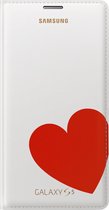 Samsung G900F Galaxy S5 Wallet Case Moschino Heart Rood/Wit