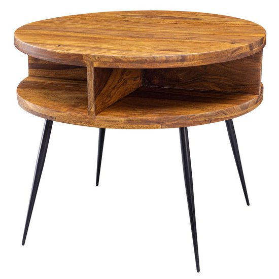 opleggen synoniemenlijst Grootte Salontafel - Bijzettafel - Rond - 4 open vakken - Hout - Ø 60 cm | bol.com