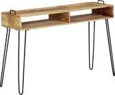 Sidetable Bruin hout (Incl LW 3D klok) / woonkamer tafel/ slaapkamer tafel / salontafel / wandtafel / Decoratietafel