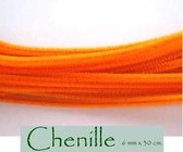 Oranje Chenille/Pijpenrager/Knutseldraad -30cm x 6mm - 100 stuks