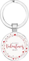 Akyol - Valentijnsdag sleutelhanger - Cadeau vriend - Cadeau vriendin - Valentijnsdag cadeau - Happy Valentines Day Sleutelhanger - Valentijnsdag - geliefde - relatie - 2,5 x 2,5 C