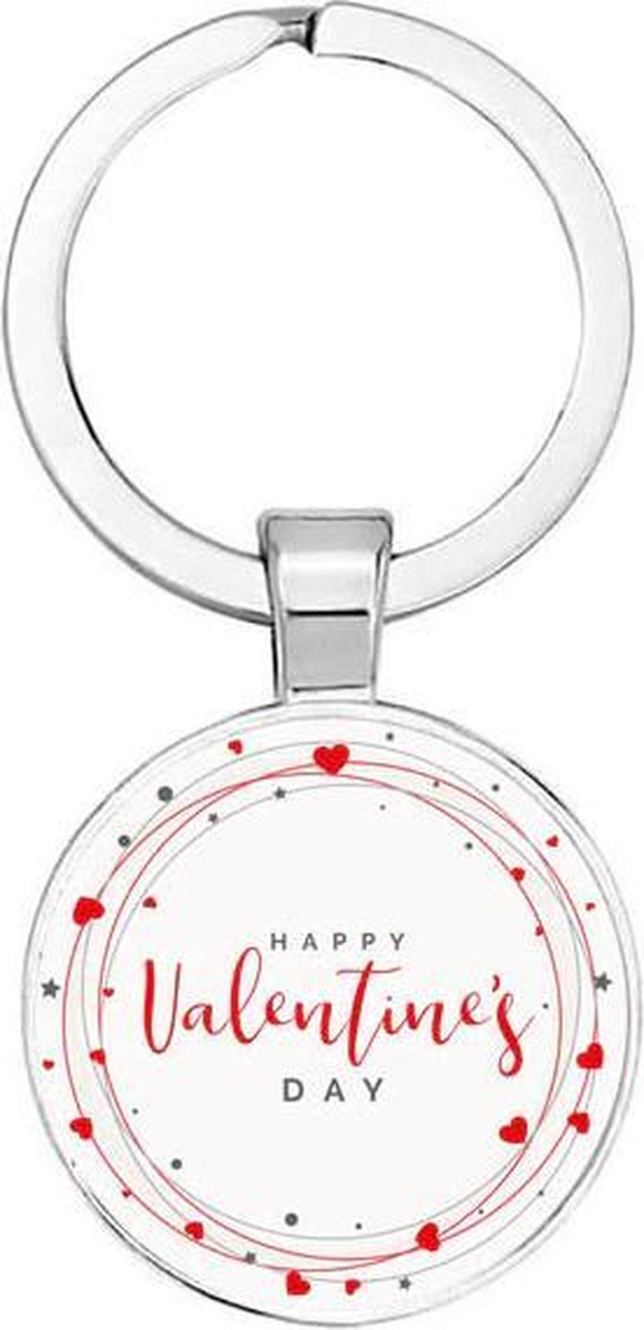 Akyol - Valentijnsdag sleutelhanger - Cadeau vriend - Cadeau vriendin - Valentijnsdag cadeau - Happy Valentines Day Sleutelhanger - Valentijnsdag - geliefde - relatie - 2,5 x 2,5 CM
