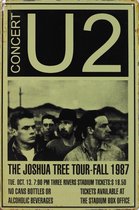 Concertbord - U2 The Joshua Tree Tour-Fall 1987  -20x30cm