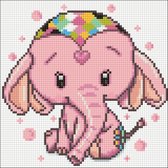 Wizardi Diamond Painting Kit Pink Elephant WD2480