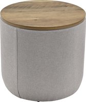 Salontafel Napier opbergtafel rond 41xØ43 cm hout en grijs