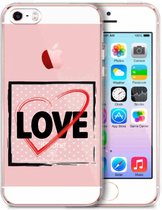 Siliconen telefoonhoesje Apple Iphone 5 / 5S / SE2016 transparant - Love