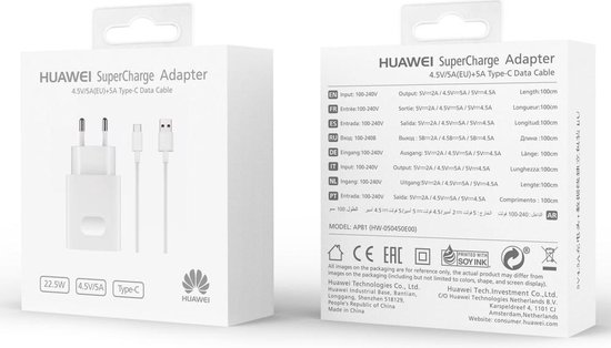 salaris Maan Dek de tafel Huawei Oplader SuperCharger 4.5 Ampere - USB-C - Origineel voor Huawei P20  / P20 Lite... | bol.com