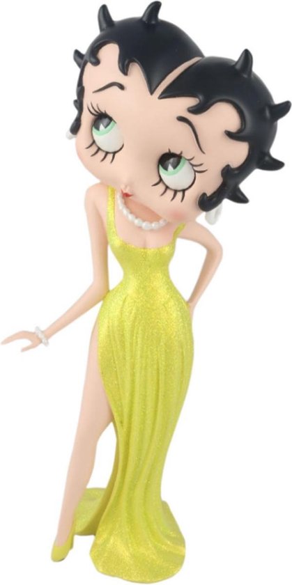 Betty Boop Avondjurk Geel Glitter Beeld 36.5 cm