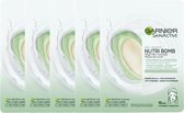 Garnier Skinactive Face Nutri Bomb Amandel Tissue Masker - 5x voordeelverpakking