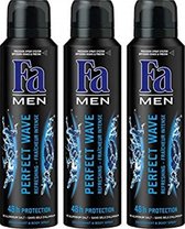 Fa Perfect Wave Deodorant Spray Men - Voordeelverpakking 3 Stuks