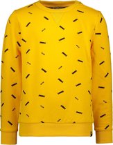 Moodstreet Jongens Sweater ronde hals met allover bedrukking - Dark Yellow - Maat 110/116