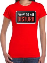 Please do not disturb fun tekst t-shirt rood voor dames S