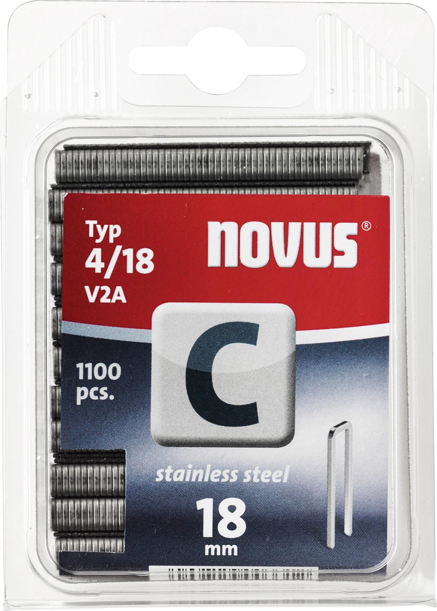 NOVUS Smalrug Nieten C 4/18mm - 1100 st. - RVS