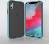 HYBRID | Silica Gel + TPU Transparant Shockproof Backcover iPhone X/XS - Lichtblauw