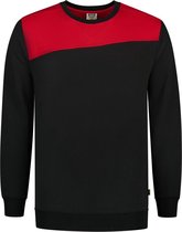 Tricorp Sweater Bicolor Naden 302013 Zwart / Rood - Maat 3XL