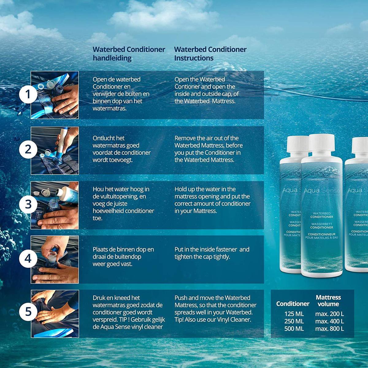 Aqua Sense waterbed Conditioner 250 ML (5 stuks) bol
