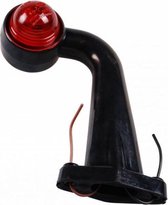 Hella Breedtelichten Rood/Wit haaks rubber ( 18,5 cm) - Zijmarkeringslamp + Aansluitkabel / Aanhanger / wagen