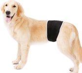 Honden buikband - luier voor mannelijke hond reu - plasband - wasbaar - MEDIUM - BLACK