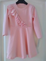 Roze meisjes jurk met sierstrook 122/128