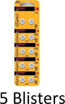 50 Stuks (5 Blisters a 10 st) Kodak Max Lithium G10 knoopcel batterij