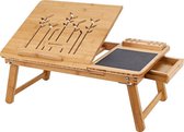 MIRA Laptopstandaard - Ingebouwde Muismat - Kantoor - Boompjesframe - Bamboe - 63.5 x 35 x 33.5 cm