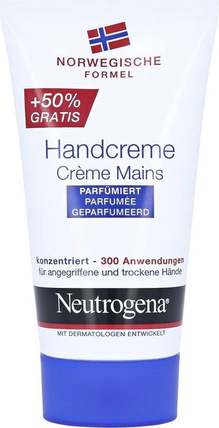 Neutrogena handcrème geparfumeerd, voedende crème voor droge en beschadigde handen, 75 ml
