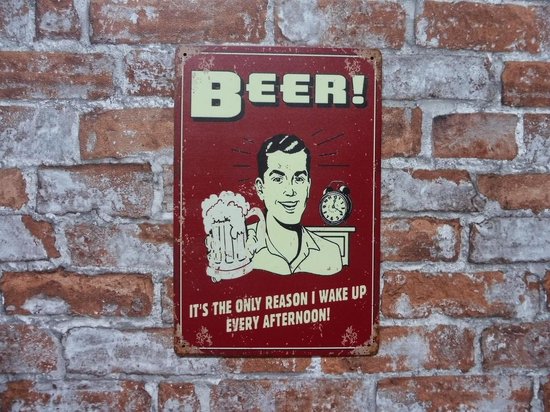 Wandbord Vintage Retro Mancave Beer Wand Decoratie Emaille Reclame Bord Tekst 3428