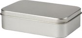 Pillendoosje/bewaarblik/opbergblik - Rechthoekig - Los deksel - Medium - Zilver