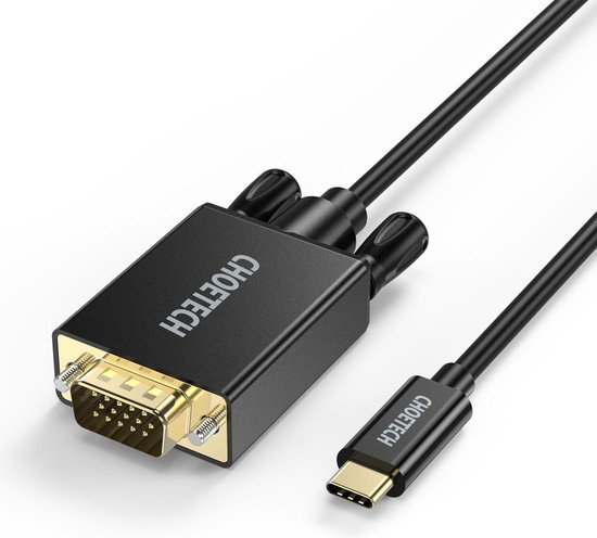 Choetech USB Type-C naar VGA kabel -1080P -  1.8 meter - Zwart