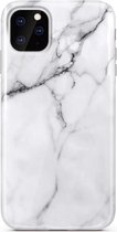 2 in 1 Marmer + siliconen hoesje geschikt voor Apple iPhone 11 marmeren TPU PC case Schokbestendig