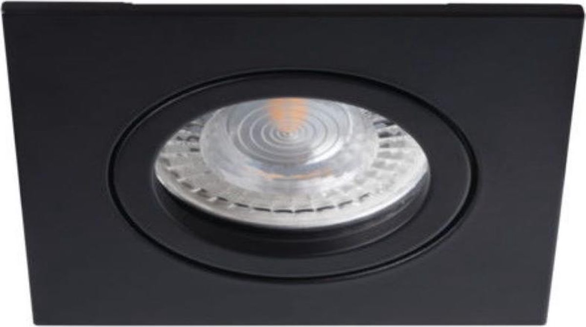 Platte inbouwspot Corey -Vierkant Zwart -Extra Warm Wit -Dimbaar -3.8W -RTM Lighting LED