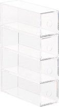 mDesign make-up organiser met 4 schuiven | badkamer organizer 4-laden| Transparante bureau organizer  horizontaal en vertikaal te gebruiken