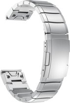 Just in Case Metalen Armband voor Garmin Fenix 6X - Zilver