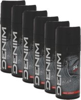 Denim Black Deodorant spray 6 x 150 ml