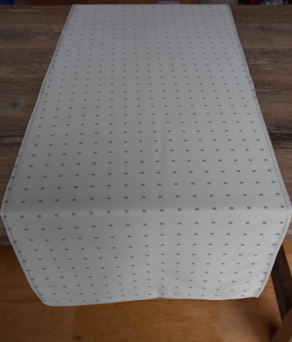 Luxe Stoffen Tafelloper - Set van 2 - Hoogwaardig - Punto Beige - 50 cm x 140 cm