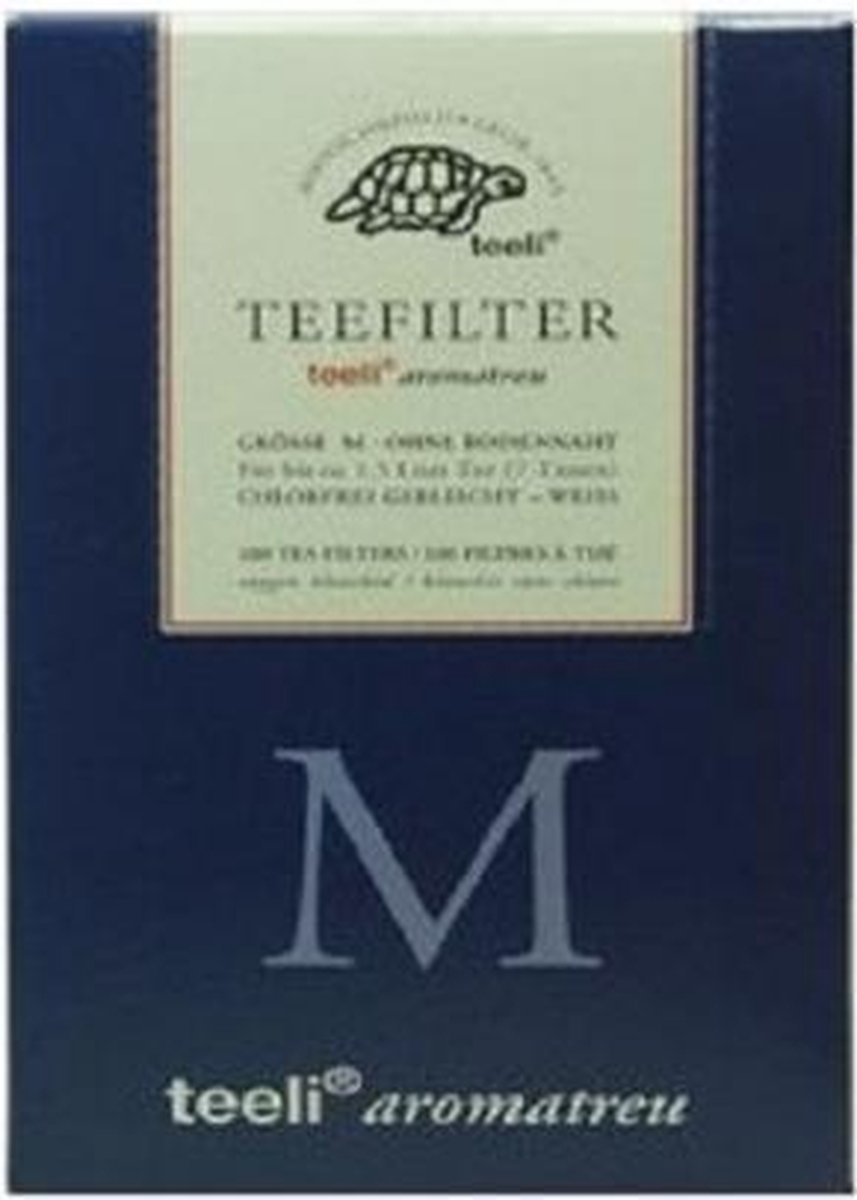 Teeli Aromatreu M Theefilter Papier / Teeli Filters Voor Losse Thee / 100 Thee Filter Zakjes Om Zelf Te Vullen/ Theezakje Zelfvulling / Thee Filter Tassen / Wegwerp Thee Filterzakjes /  Papieren Filter Zakjes / Voor maximaal 1,5 liter thee (7 kopjes)
