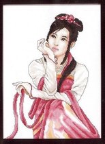 Lanarte borduurpakket jonge Japanse vrouw borduren