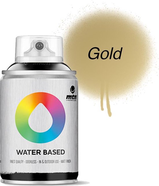 MTN Gouden Waterbasis Spuitverf - 100ml graffiti spray-paint geschikt voor  kinderen | bol.com