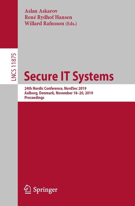 Springer Nature Proceedings Computer Science - Secure IT Sys ... - cover