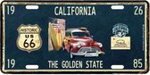 California The Golden State Metalen Kentekenplaat Met Reliëf