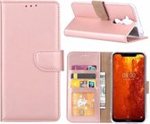 Huawei Mate 20 Lite Rose goud Booktype / Telefoon Hoesje met pasjeshouder TPU Lederen Hoesje - van Bixb