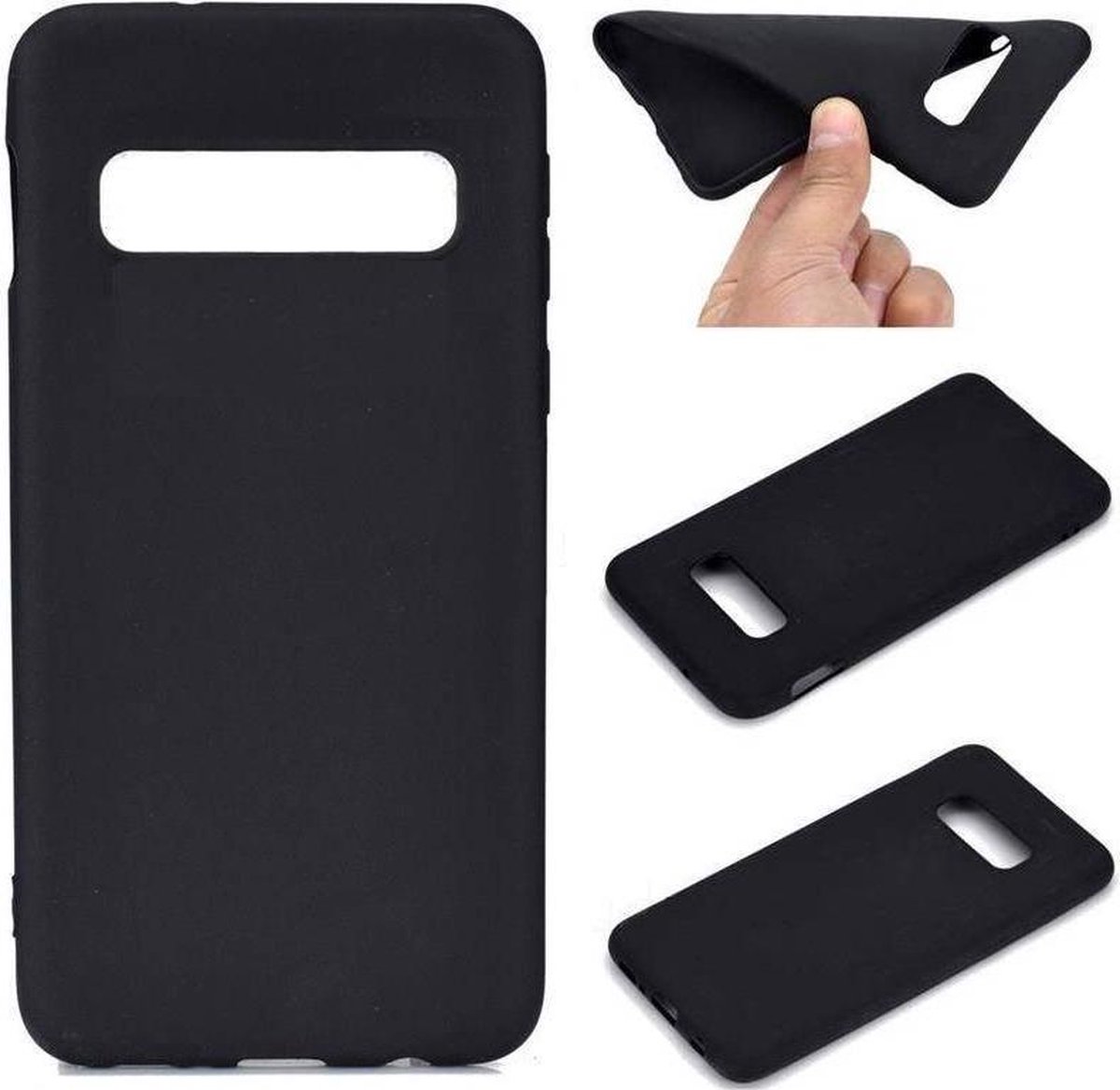 Samsung Galaxy S10e Zwart Hoesje Clear TPU Case - van Bixb