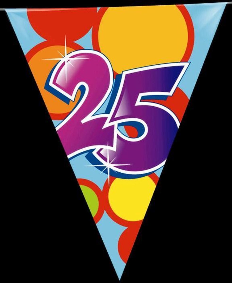 Haza Vlaggenlijn 25 jaar - 10 meter - plastic - 25e verjaardag of jubileum versiering — afbeelding 2
