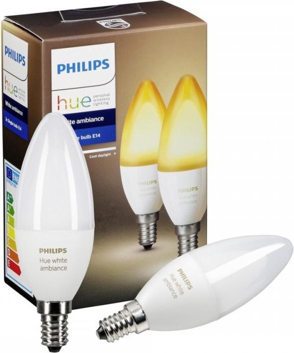 Dat Passief Verrast zijn Philips Hue Slimme Verlichting Kaarslamp - White Ambiance - E14 - 2 Stuks |  bol.com