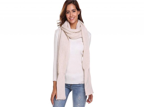 Asudaro Gebreide sjaal met mouwen winter trui wikkeltrui gebreide multifunctionele vlechtpatroon mode poncho cape stola effen wikkelsjaal, Donkerblauw, Eén Maat