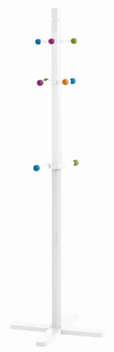 Zeller baby/kinderkamer kapstok - 10 haken - hout - wit - 38 x 124 cm van Zeller — afbeelding 4