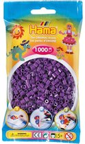 Hama PAARS (warm lila paars / purple) midi strijkkralen, zakje met 1.000 stuks normale strijkparels (creatief cadeau idee voor kinderen!)