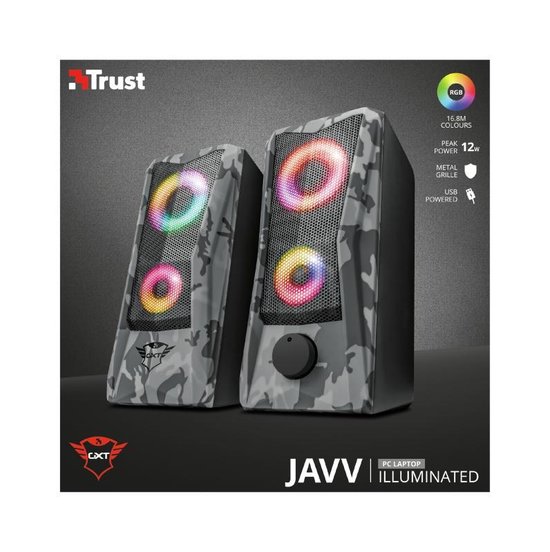 Meestal hoe te gebruiken Poort GXT 606 Javv - PC Speakers 2.0 - Gaming Speakerset - RGB Verlichting - Camo  Design | bol.com